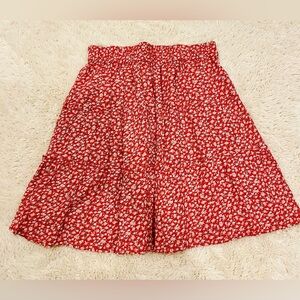 Sim and Sam red floral mini skirt Size- Large